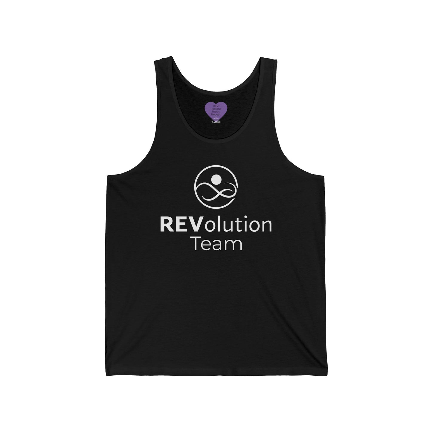 REV-olution Team Unisex Jersey Tank, Workout Top, Fitness Apparel, Motivational Tank, Team Gear, Coach's Tank, Athletic Wear