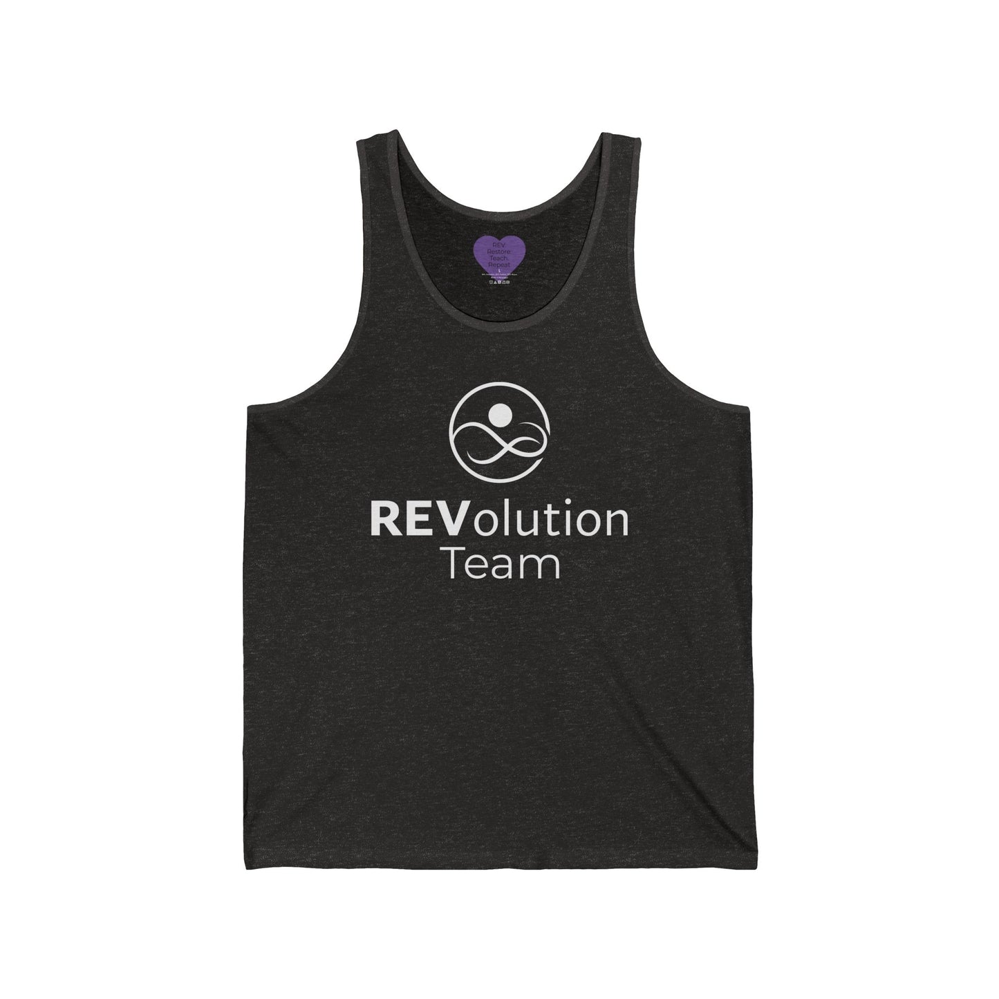 REV-olution Team Unisex Jersey Tank, Workout Top, Fitness Apparel, Motivational Tank, Team Gear, Coach's Tank, Athletic Wear