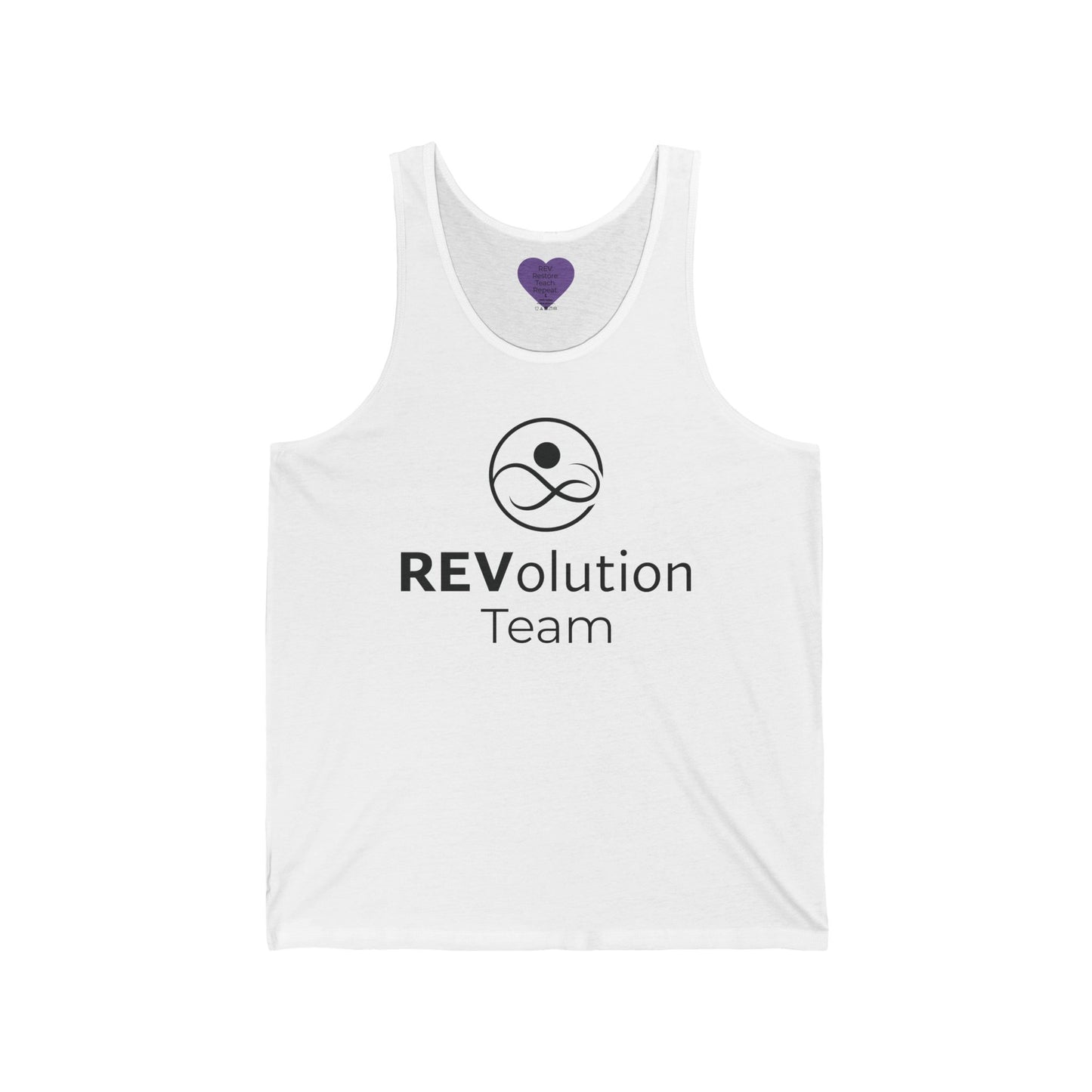 REV-olution Team Unisex Jersey Tank, Workout Top, Fitness Apparel, Motivational Tank, Team Gear, Coach's Tank, Athletic Wear