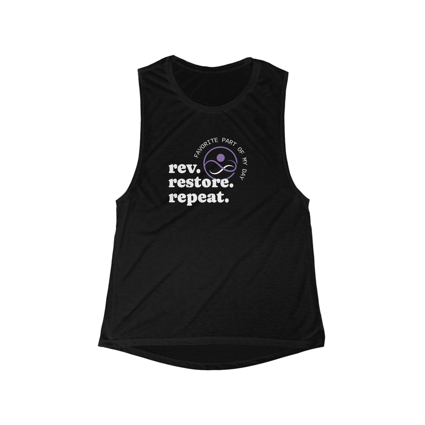 Rev Restore Repeat Women’s Flowy Muscle Tank - Cozy Activewear for Mindfulness