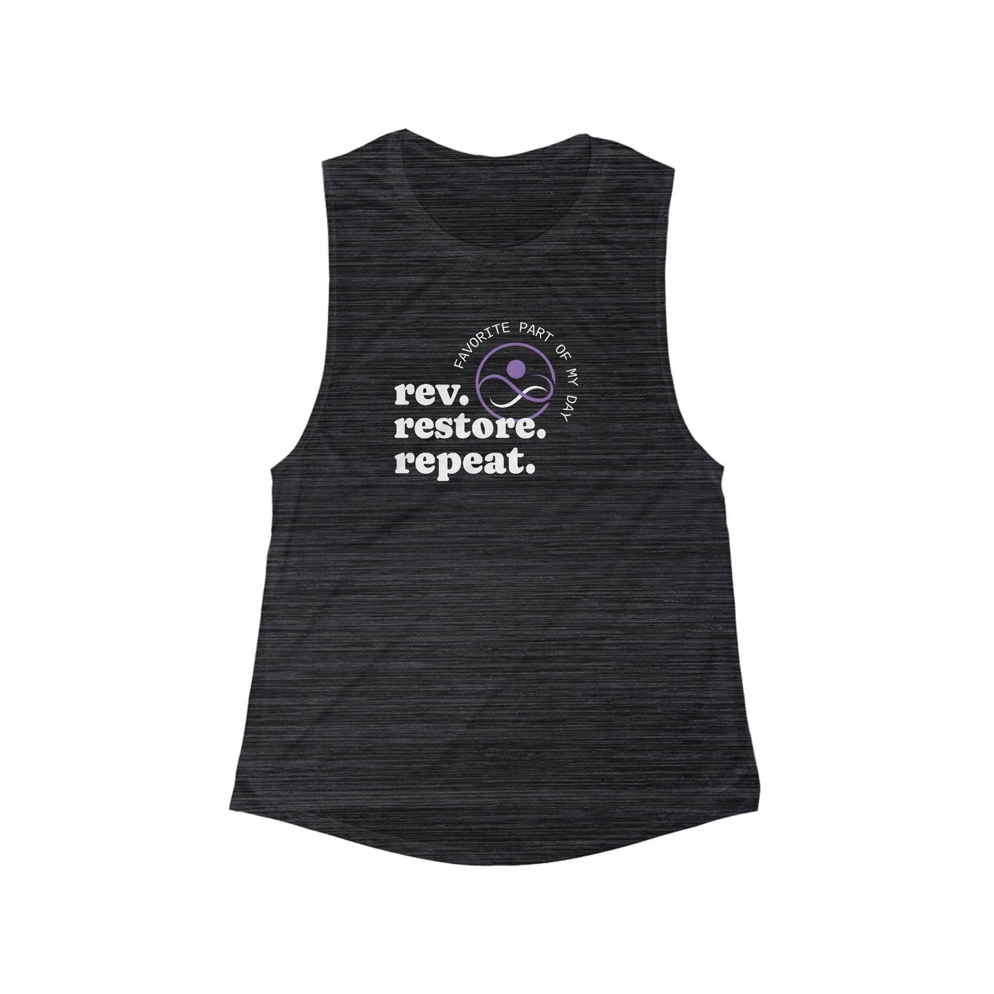 Rev Restore Repeat Women’s Flowy Muscle Tank - Cozy Activewear for Mindfulness