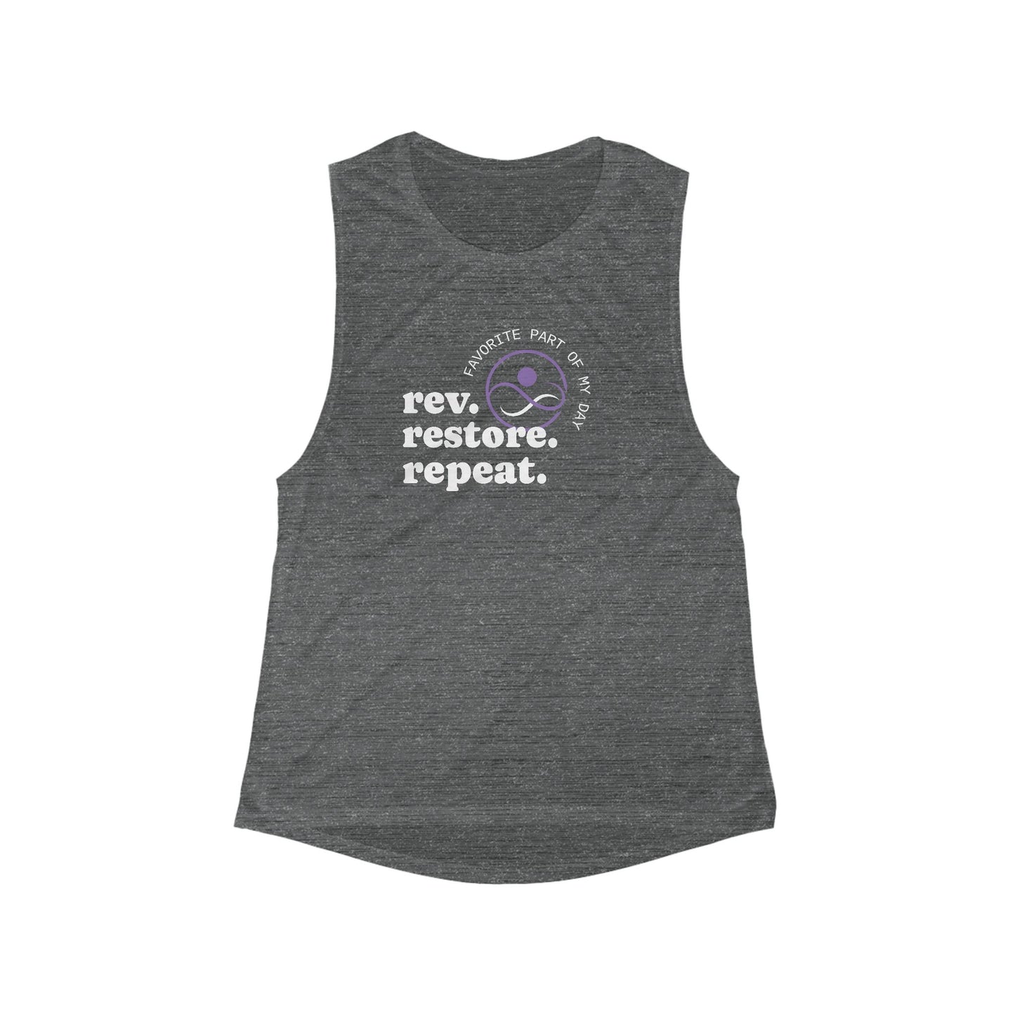 Rev Restore Repeat Women’s Flowy Muscle Tank - Cozy Activewear for Mindfulness