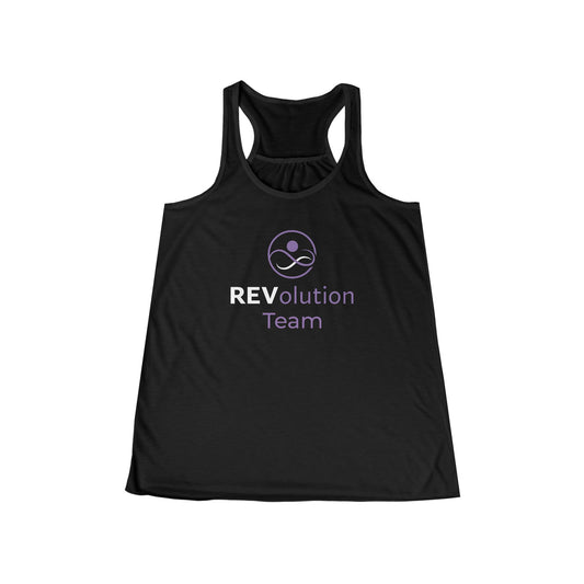 REVolution Team Women's Flowy Racerback Tank, Fitness Shirt, Workout Gear, Coach Apparel, Exercise Top, Gift for Athletes